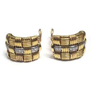 18K YG Appassionata Three-Row Diamond Earrings